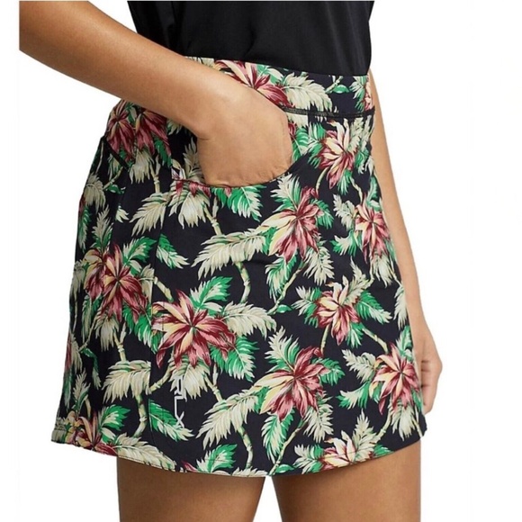 RLX Ralph Lauren $148 Golf Skort Tropical Print Pockets Sports Activewear Size S